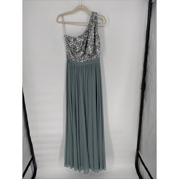 Sachin & Babi Size 0 Jolie Gown Silver Steel Blue Cocktail Prom Formal Gown $995 - Picture 4 of 15